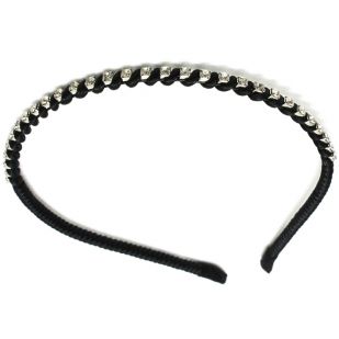 Tiara Strass Tecido preto